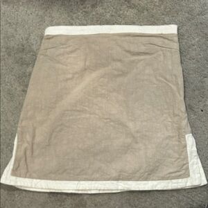 Sabo Linen Cotton Blend Tan and White Women's Mini Skirt XS Made in Austrailia